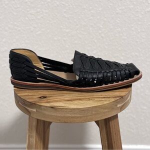Men’s Huarache Sandal Nisolo | Black Woven Leather | Size 11.5